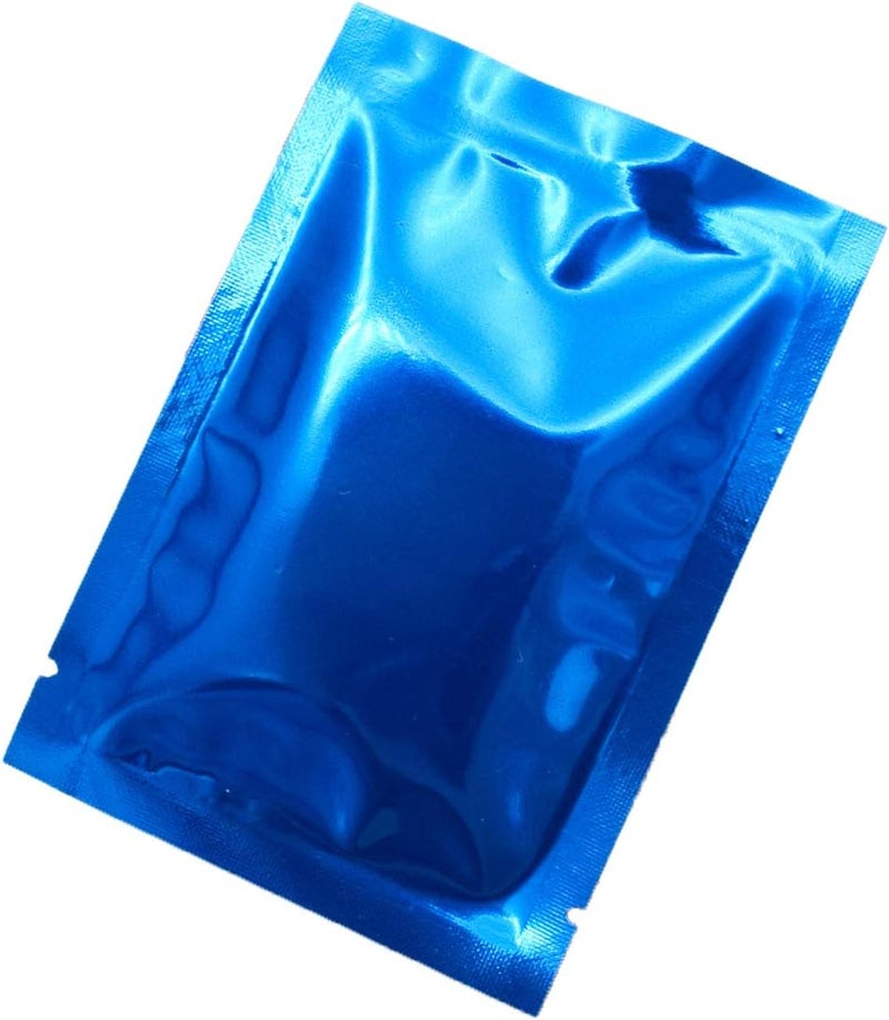QQ Studio 100 PCS Metallic Mylar Foil Open Top Sealable Bags (8x12cm(3.1x4.7"), 100x Dark Blue) - Image 1